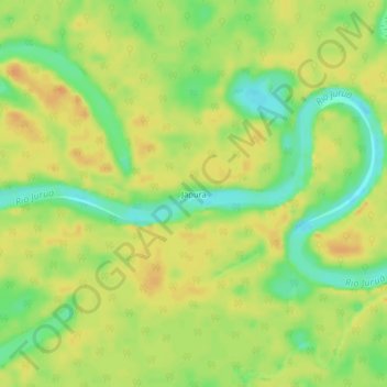 Mapa topográfico Japura, altitude, relevo