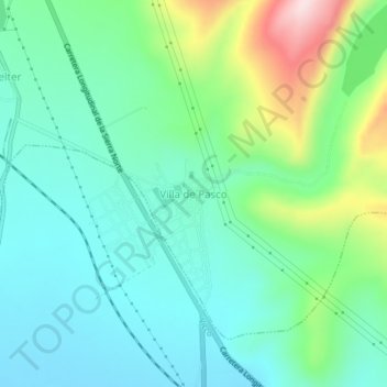 Mapa topográfico Villa de Pasco, altitude, relevo