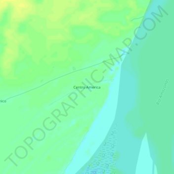 Mapa topográfico Centro America, altitude, relevo