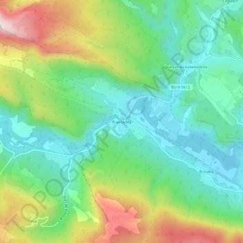 Mapa topográfico Puentedey, altitude, relevo