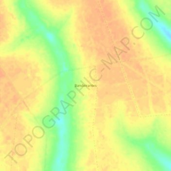 Mapa topográfico Bandeirantes, altitude, relevo