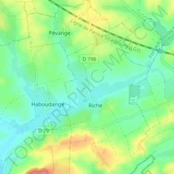 Mapa topográfico Metzing, altitude, relevo