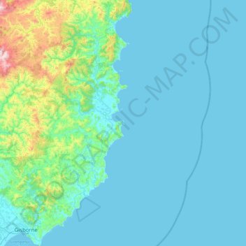 Mapa topográfico Pourewa Island, altitude, relevo