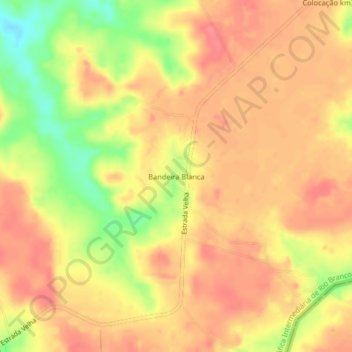 Mapa topográfico Bandeira Blanca, altitude, relevo