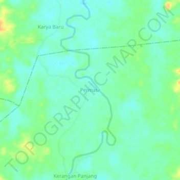 Mapa topográfico Permata, altitude, relevo