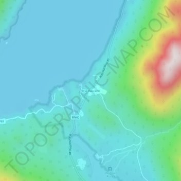 Mapa topográfico Villa Mascardi, altitude, relevo