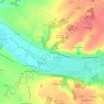 Mapa topográfico Belle-Idée, altitude, relevo