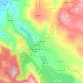 Mapa topográfico Castanhal, altitude, relevo