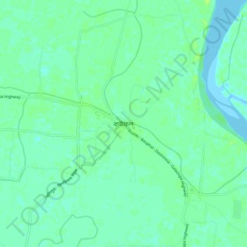 Mapa topográfico Bauphal, altitude, relevo