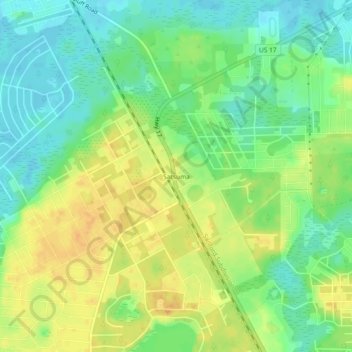 Mapa topográfico Satsuma, altitude, relevo
