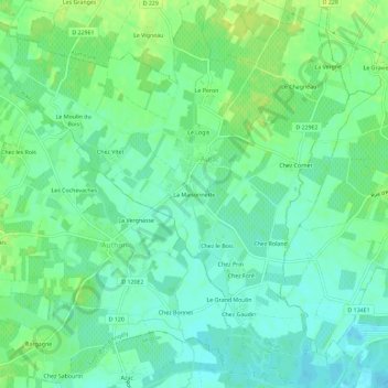 Mapa topográfico La Maisonnette, altitude, relevo