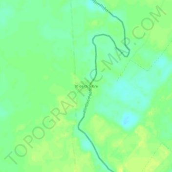 Mapa topográfico 10 de Octubre, altitude, relevo