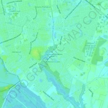 Mapa topográfico Bellwood Meadows, altitude, relevo