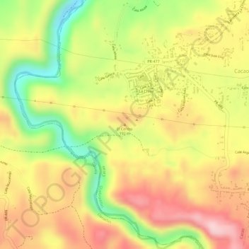 Mapa topográfico El Centro, altitude, relevo