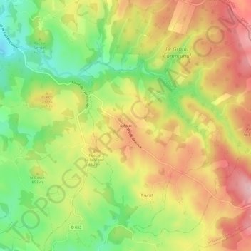 Mapa topográfico Asfaux, altitude, relevo