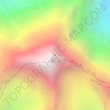 Mapa topográfico Masherbrum, altitude, relevo