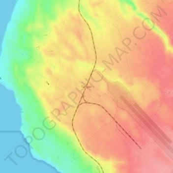 Mapa topográfico Tangair, altitude, relevo