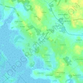 Mapa topográfico La Piolais, altitude, relevo