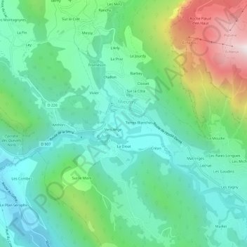 Mapa topográfico La Mouillette, altitude, relevo