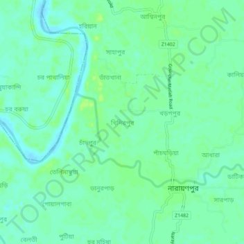 Mapa topográfico Khidirpur, altitude, relevo