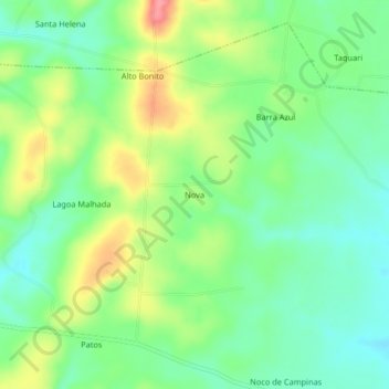 Mapa topográfico Nova, altitude, relevo
