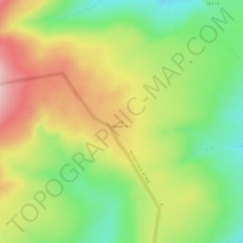 Mapa topográfico Blake Hill, altitude, relevo