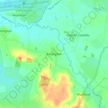 Mapa topográfico Ashington, altitude, relevo
