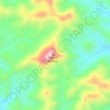 Mapa topográfico Mt Painter, altitude, relevo