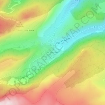 Mapa topográfico Les Trois Pierres, altitude, relevo