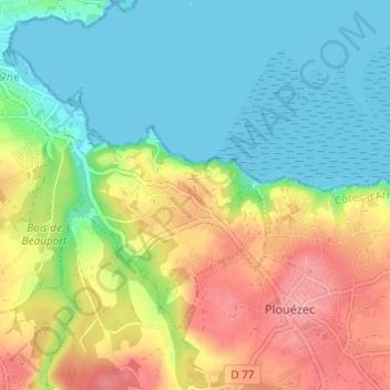 Mapa topográfico Rulosquet, altitude, relevo