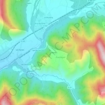 Mapa topográfico La Vilette, altitude, relevo