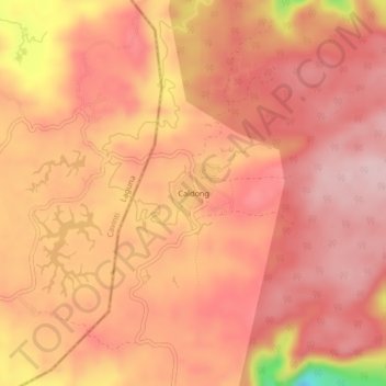 Mapa topográfico Caldong, altitude, relevo