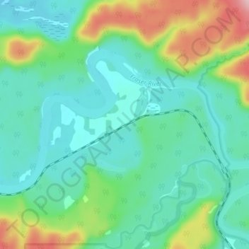 Mapa topográfico Goat River, altitude, relevo