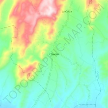 Mapa topográfico Chalán, altitude, relevo
