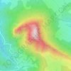 Mapa topográfico Pech de Bugarach, altitude, relevo