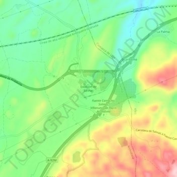Mapa topográfico Salinas, altitude, relevo