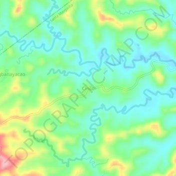 Mapa topográfico Cinco, altitude, relevo