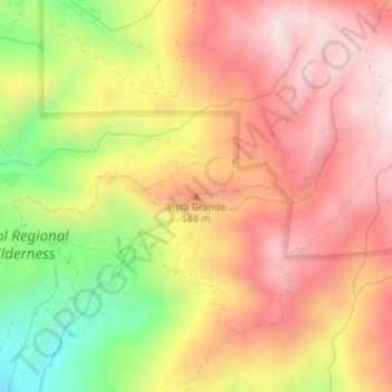 Mapa topográfico Vista Grande, altitude, relevo