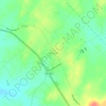 Mapa topográfico McDade, altitude, relevo