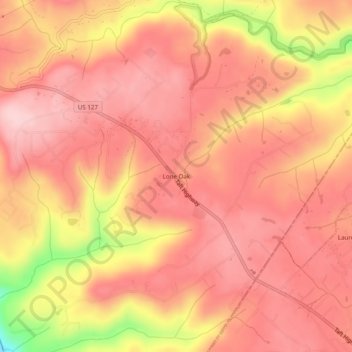 Mapa topográfico Lone Oak, altitude, relevo