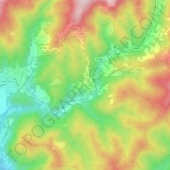 Mapa topográfico Sovazza, altitude, relevo