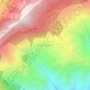 Mapa topográfico Rangli Rangliot, altitude, relevo