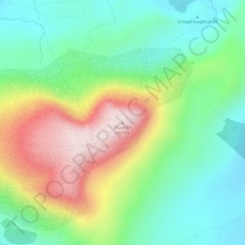 Mapa topográfico Muckish, altitude, relevo