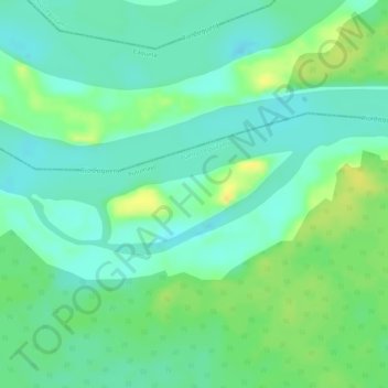 Mapa topográfico Isla Tres Troncos, altitude, relevo