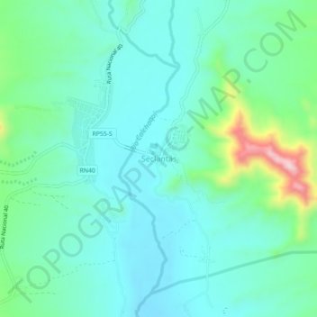 Mapa topográfico Seclantás, altitude, relevo