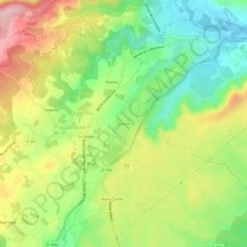 Mapa topográfico Drôme, altitude, relevo