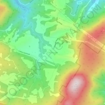 Mapa topográfico Collinsvale, altitude, relevo