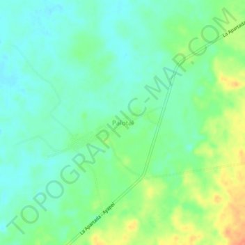 Mapa topográfico Palotal, altitude, relevo