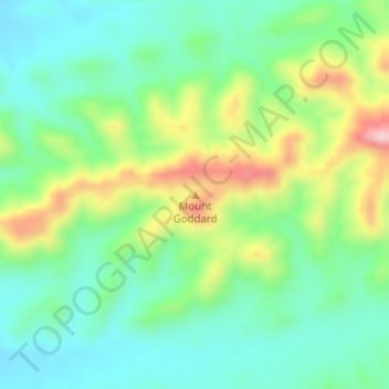 Mapa topográfico Mount Goddard, altitude, relevo
