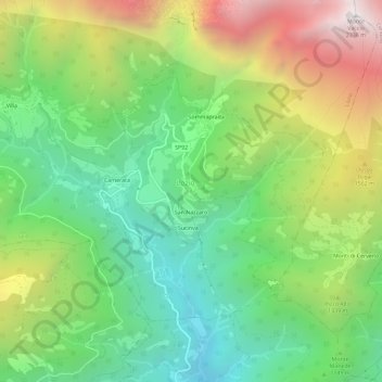 Mapa topográfico Laveno, altitude, relevo
